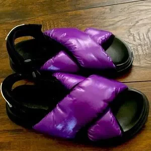 Marni Cross Puffy Sandals Marni | Shoes | Purple Marni Cross Puffy Nylon Sandals  main image 3